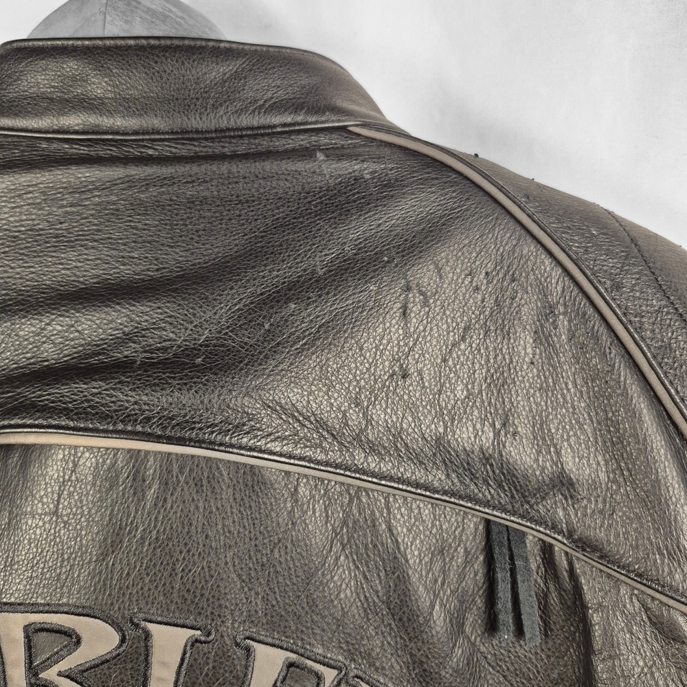 Harley Davidson Willie G Reflective Skull Leather Motorcycle Jacket  Size 2W/2XL - Picture 6 of 12
